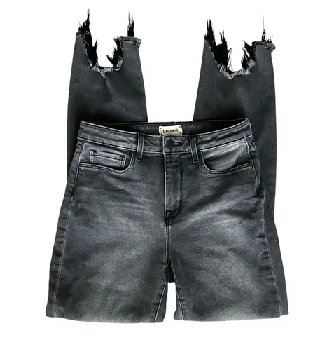 L'Agence L’Agence Womens High Line Vintage Gray Distressed Cropped Raw Hem Slim Leg Jeans