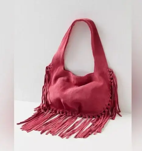 Free People NWT  Riley Suede Fringe Bag - Sangria Sunset Bohemian Boho Western