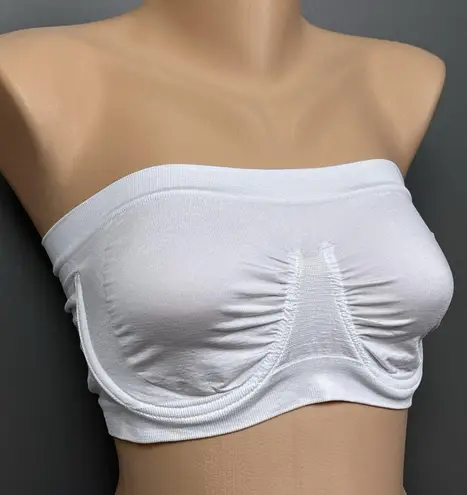 Rhonda Shear Angel Seamless Underwire Bandeau Bra Size Large Unlined White