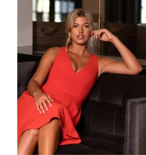 Dress the Population NWOT Catalina Fit and Flare Cocktail Dress in Poppy Sz M