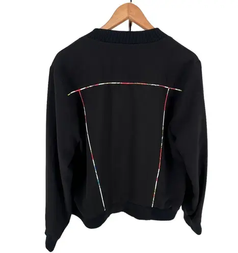 Olivia Culpo x Le Tote Reversible Bomber Jacket Floral Print Faux Leather size L Size L