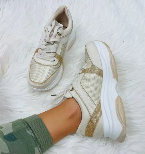 Gold Platform Sneaker
