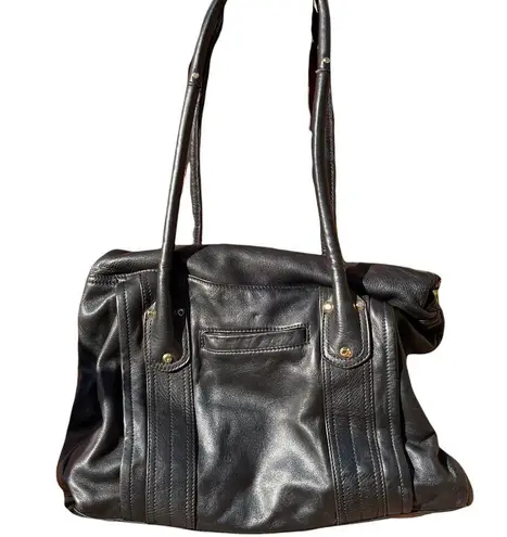 B Makowsky B. Makowsky Black Leather Turn lock Shoulder Bag