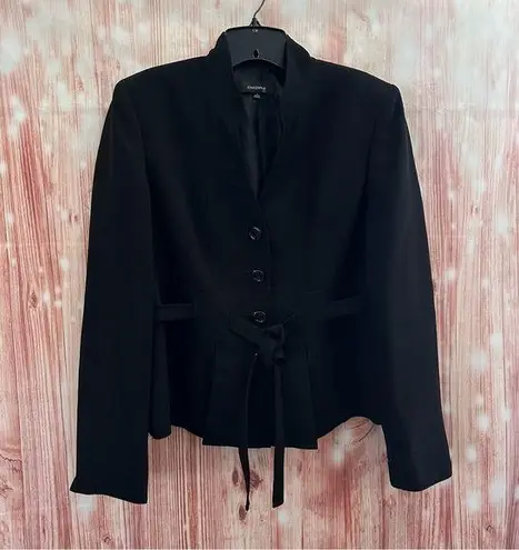 Jones Wear  Black Tie Waist Suit Jacket