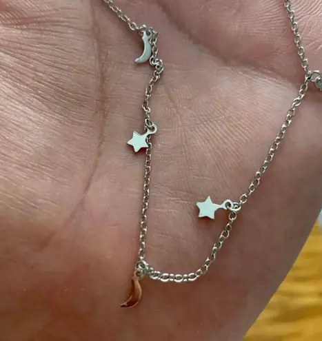 Giani Bernini Sterling Silver Chain Moon Star Dangle Anklet