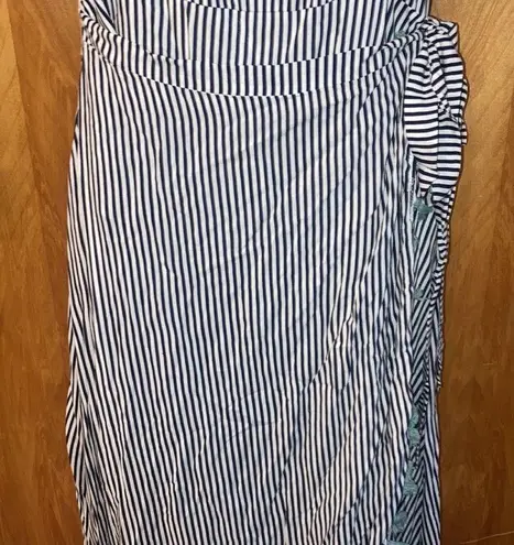 THML Boho Tasseled Ruffled Striped Semi Wrap Hi-lo Dress Size Medium