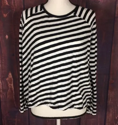 Rag and Bone Jean Camden Black & White Striped Long Sleeve Tee 