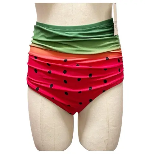 Unique Vintage Watermelon Pin Up Style 3 Piece Bikini Swimsuit Set Size Medium