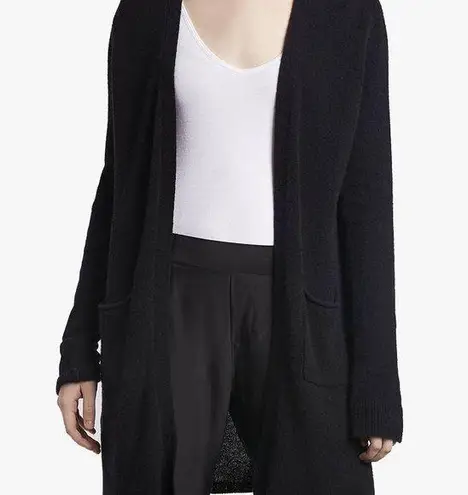 ATM open front long sleeve thigh length cashmere black cardigan Size XS