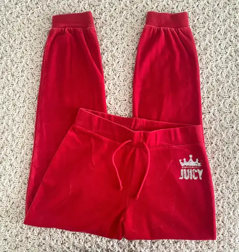 Juicy Couture Red Velour Sweatpant Joggers