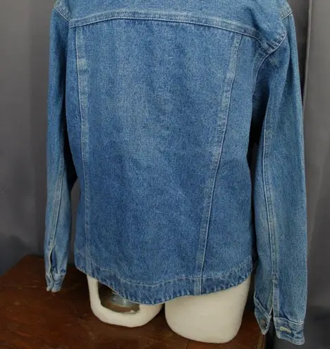 Bill Blass Vintage Embroidered Denim Jean Jacket Large Petite