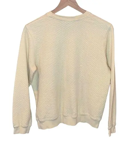 Women’s Vintage 80s Koret light yellow floral embroidered top Size M