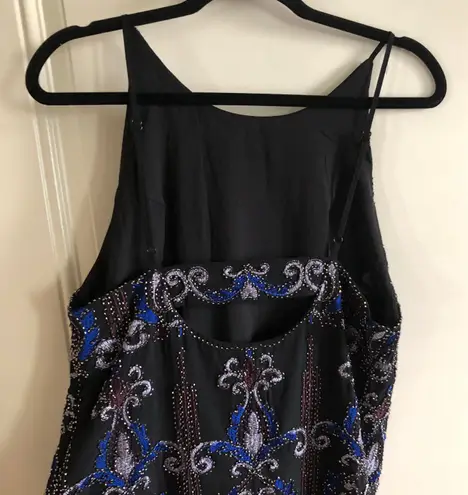 Francesca's NWT Francesca’s Celeste Black Blue Beaded Mini Dress Size M