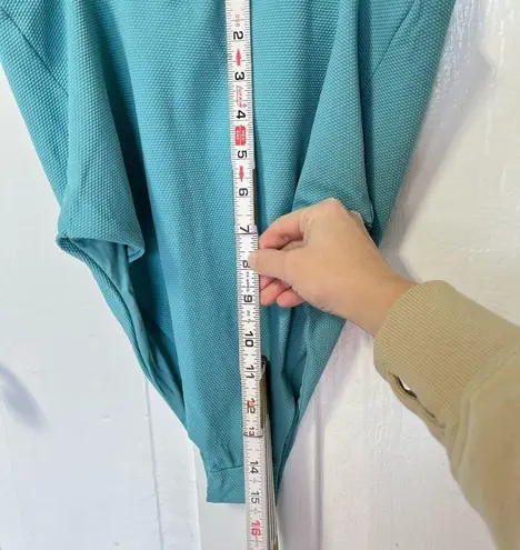 Eberjay NWT Eberjey Vivian textured pique deep V swimsuit ocean blue Large