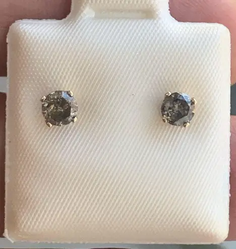 14kt Gold Champagame Diamond Studs