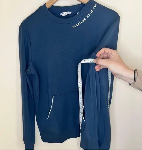 Peloton Navy Blue ELEVATE Pocket Crewneck Pullover Sweatshirt Womens Small soft