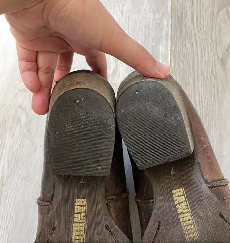 Rawhide Leather Cowboy Western Pointed Toe Ankle Boots Brown (size 7) stagecoach