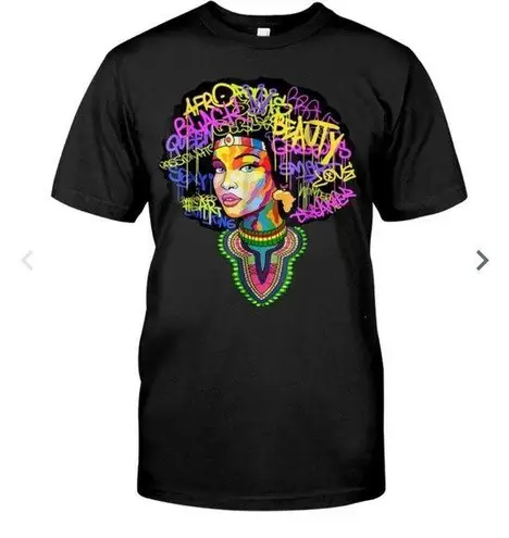 None Black pride African Queen short sleeved shirt with words of affirmation medium