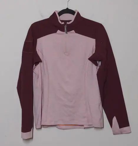 5.11 Tactical Womens Pullover Sweatshirt Red Pink 1/4 Zip Color Block Stretch M