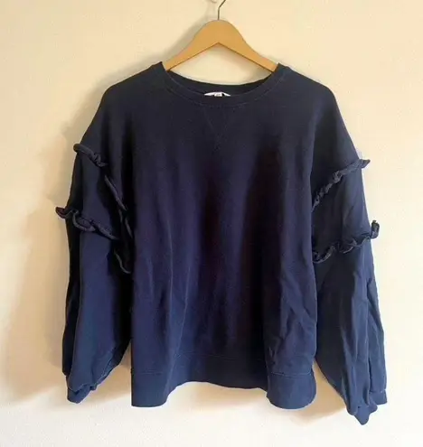 Time And Tru  Blue Ruffle Sleeve Sweatshirt