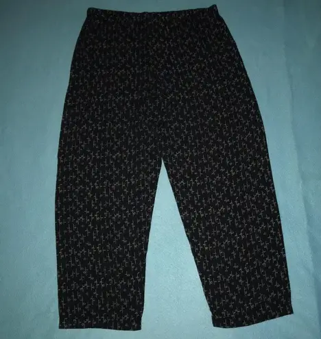 Vintage Blue 𝅺FOUNDED 1989 - black pull on with ditzy flower print pants size L