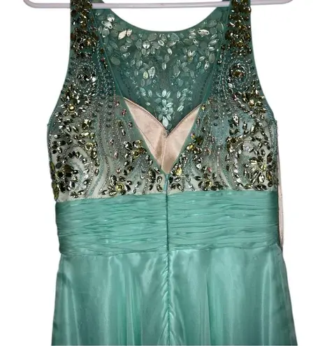 Cinderella Divine Seafoam Beaded Chiffon Gown | Size 6