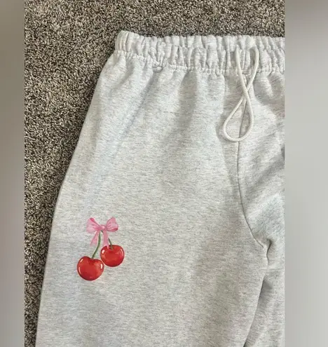 Gray Sweatpants Boutique with Cherry graphic Size XXL
