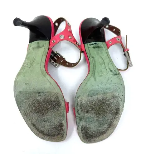 Donald Pliner DONALD J PLINER pink patent leather biker chic heels, made in Italy, Size 9