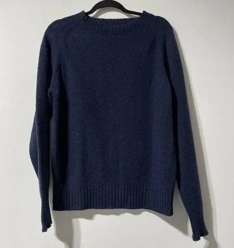 Vintage The Fox Sweater Navy Blue Wool Blend Crewneck Sweater Size Medium