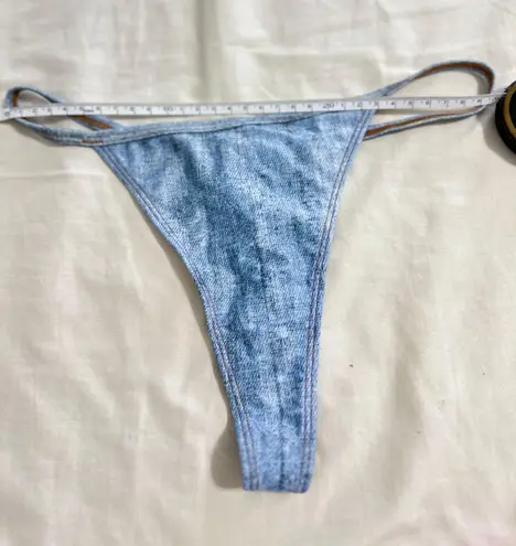 Weekday NWOT Denim Print Bikini Thong XS Waist Size:60cm