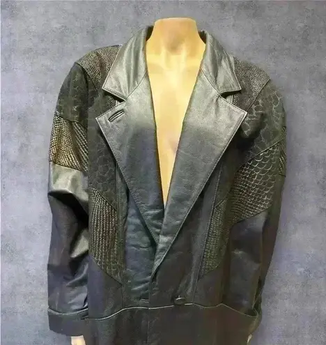 Vintage Venezia women’s size 1X leather long sleeve jacket Black