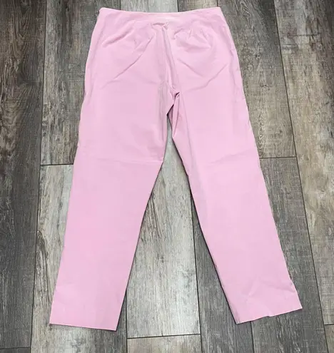 Leggiadro Bubblegum Pink Stretch Ankle Cropped Pants Classic Side Zip Size 12