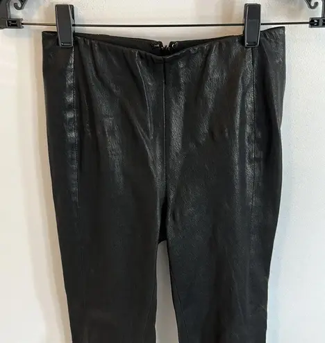 Rag and Bone  Georgie Black Leather Leggings Washed Black