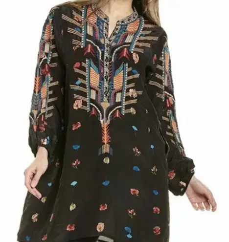 Johnny Was Biya Descanso heavily embroidered silk dress NWT