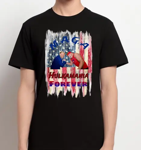 Hulk hogan x Trump custom graphic tshirt Black Size XS