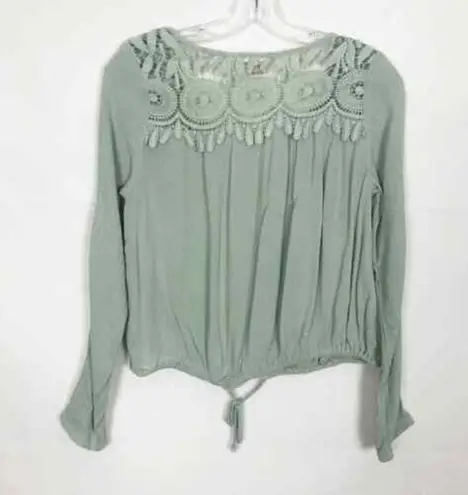 Seven Sisters Top Womens Small Crochet Boho Gauzy Cropped Relaxed Boxy Fairy