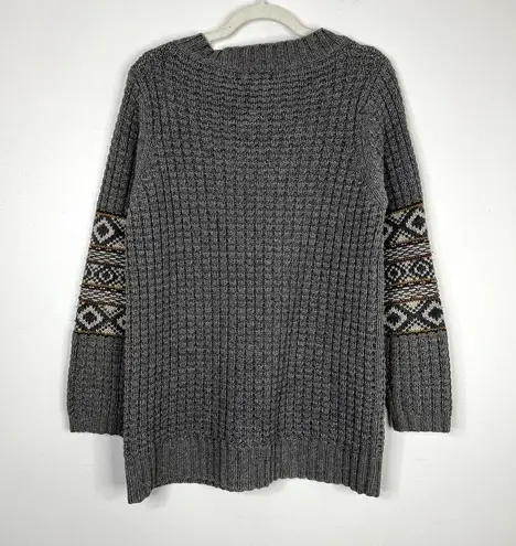 The Territory Ahead V Neck Rabbit Hair Wool Cotton Blend Sweater Arm Band Design