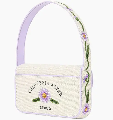 Staud Staud Tommy Beaded Shoulder Bag in California Aster White