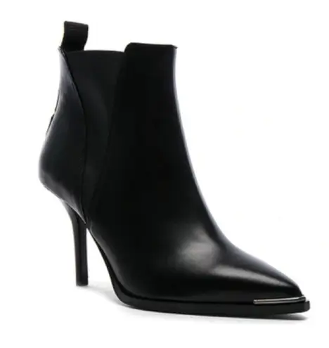 Acne Jemma Chelsea Women's Pointed Toe Leather Boots In Black Size 37