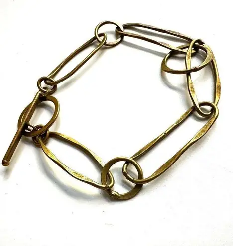 Gold tone link chain bracelet