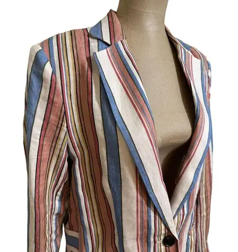 Frame  Revolve Multicolor Linen Striped Lightweight Blazer size 6