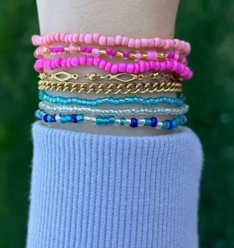 Pink Stack Beaded Bracelet