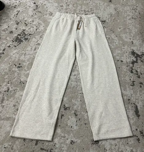 SKIMS Cotton Fleece Classic Straight Leg Pants Size Large NWT in Oatmeal Heather