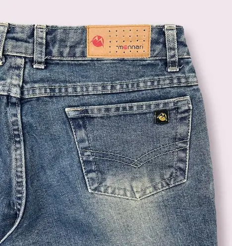 MONNARI Vintage Y2K 2000’s Faded Distressed Mid Rise Wide Leg Jeans Blue Size 10