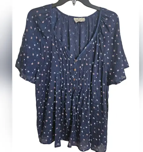 Ember Polyester Navy Blue Floral Button