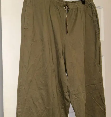 SKIMS  NWT green drawstring olive wide leg pants size XL