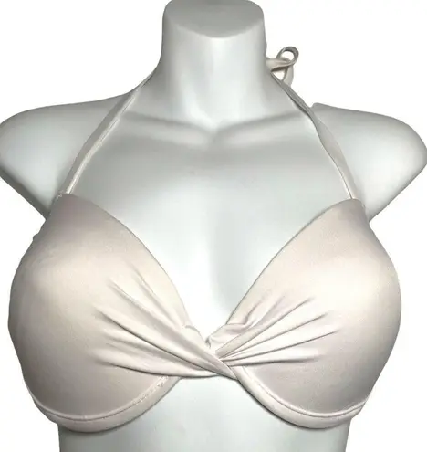 Mossimo White Ruched Bikini Top Size Large