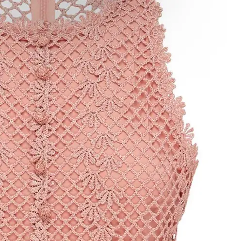 Alice McCALL Rouge pink Boogie Nights Cropped Metallic Crocheted Jumpsuit Size 0