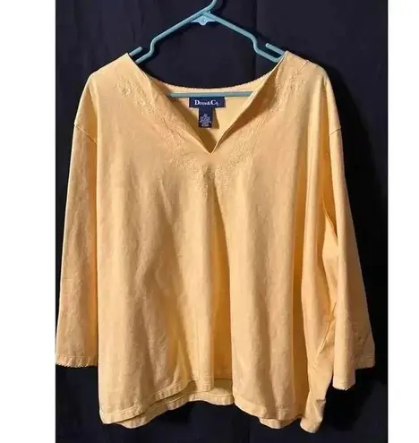 Denim & Co 2-Pack 3/4 Sleeve Top Size 3X