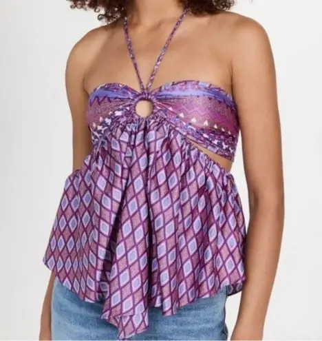 MISA Los Angeles NWT Violeta Geometric Scarf Halter Top Size Medium Reg. $320